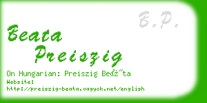 beata preiszig business card